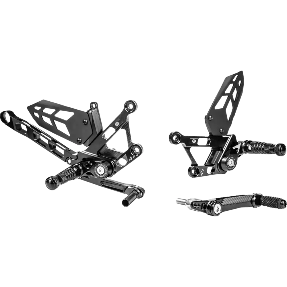 GILLES TOOLING MUE2 Rearset - Black - Yamaha MUE2-Y03-B - Foot Control Group