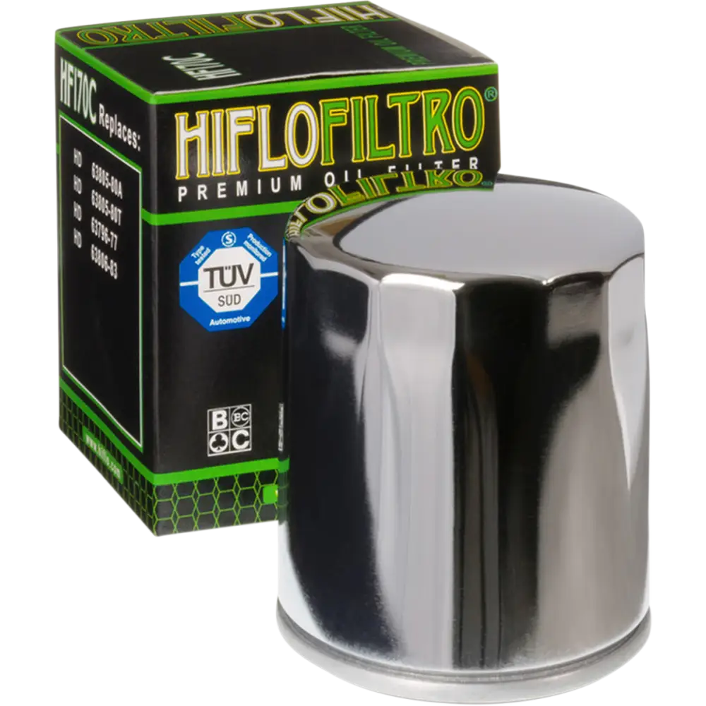 HIFLOFILTRO Oil Filter - Chrome HF170C - Engine Covers