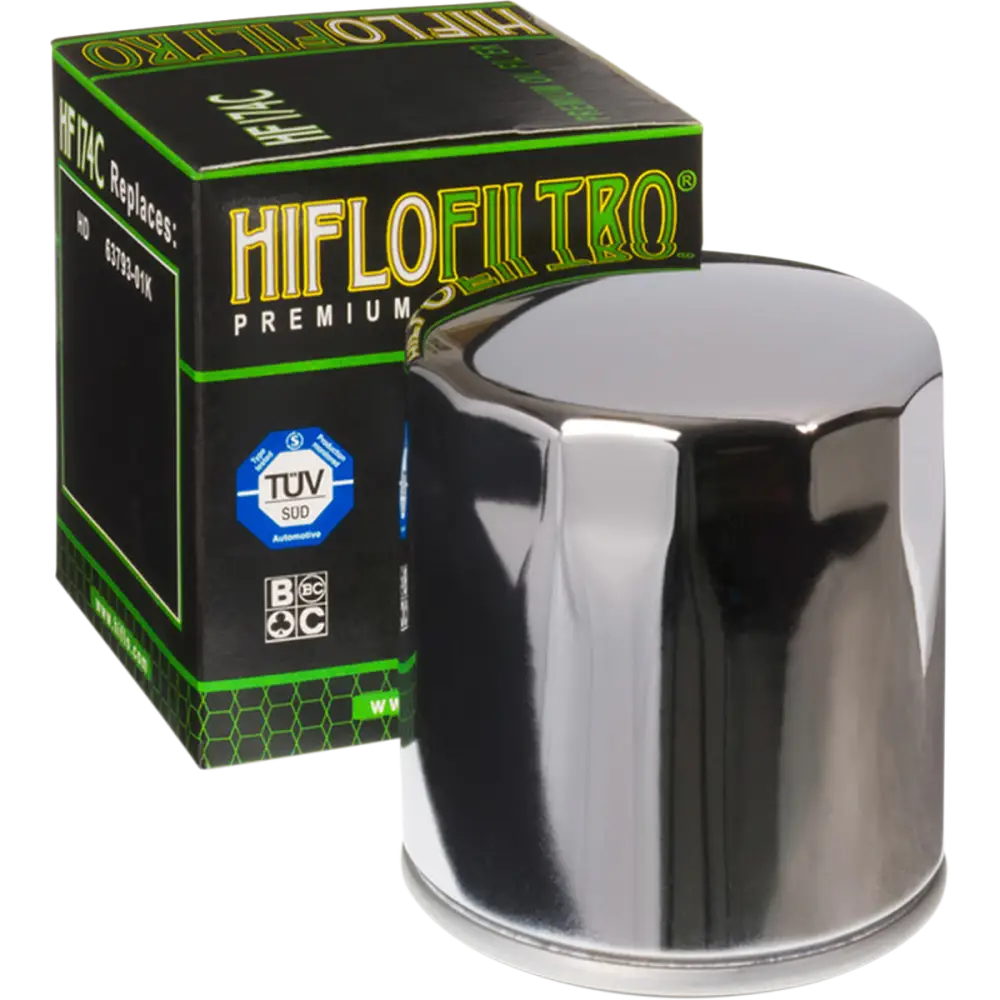 HIFLOFILTRO Oil Filter - Chrome HF174C - Engine Covers