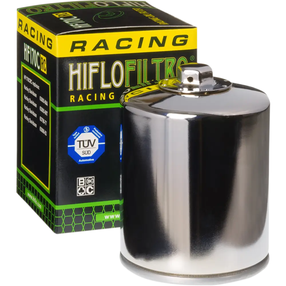 HIFLOFILTRO Performance Oil Filter - Chrome HF170CRC - Engine Covers