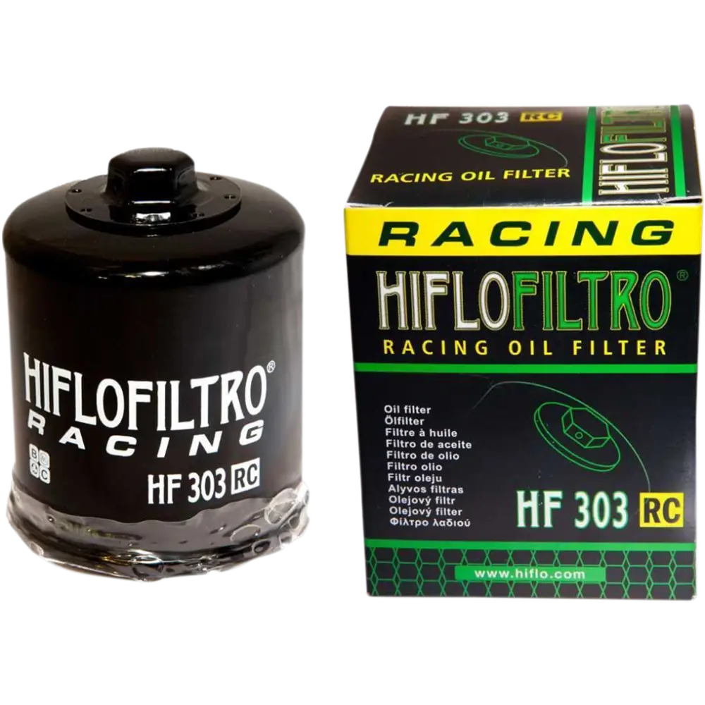 HIFLOFILTRO Racing Oil Filter - Black HF303RC - Engine Covers