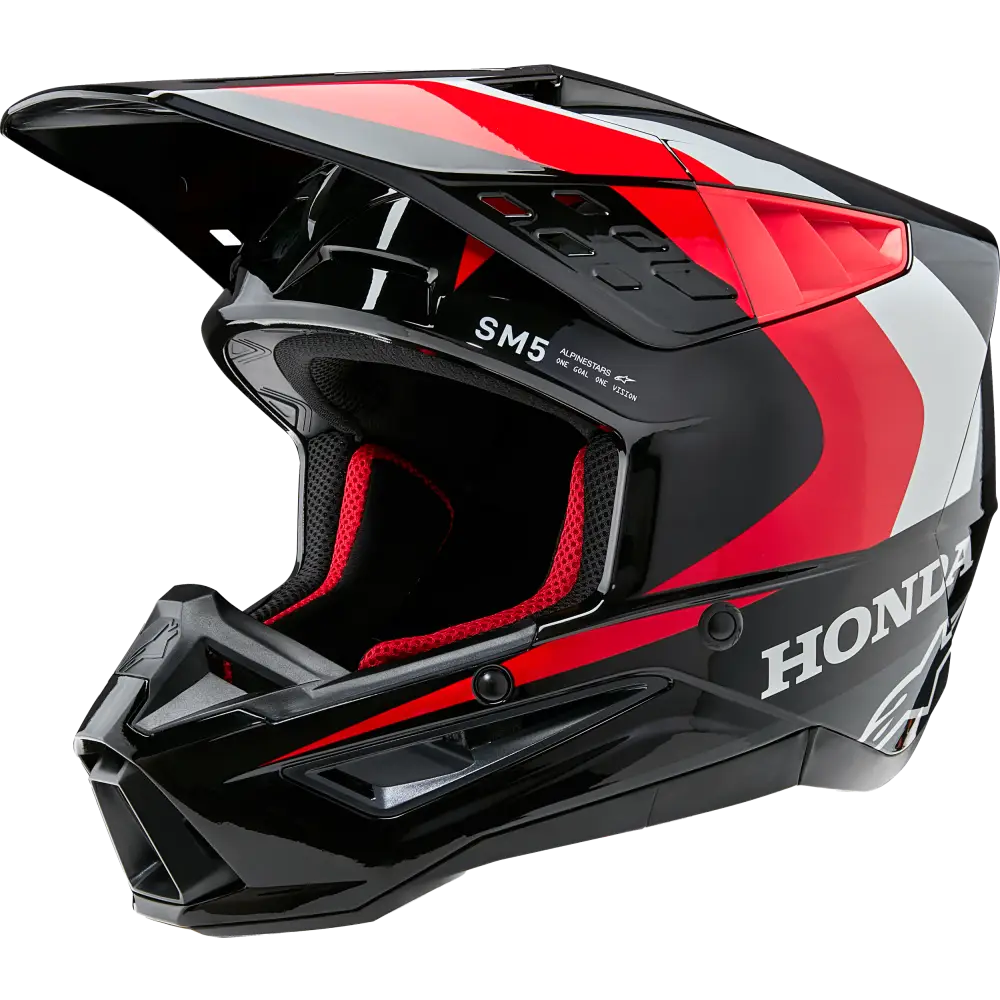 Honda S M5 Helmet Black/Red Glossy Sm