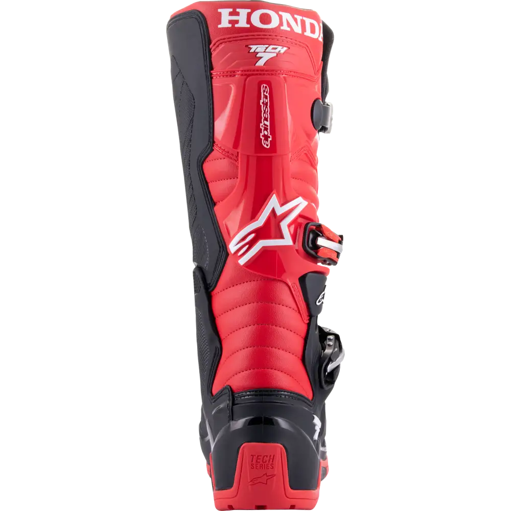 Honda Tech 7 Enduro Drystar Black/Bright Red Sz 5