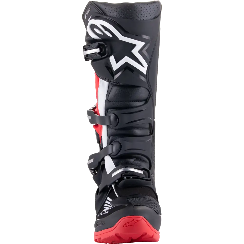 Honda Tech 7 Enduro Drystar Black/Bright Red Sz 5