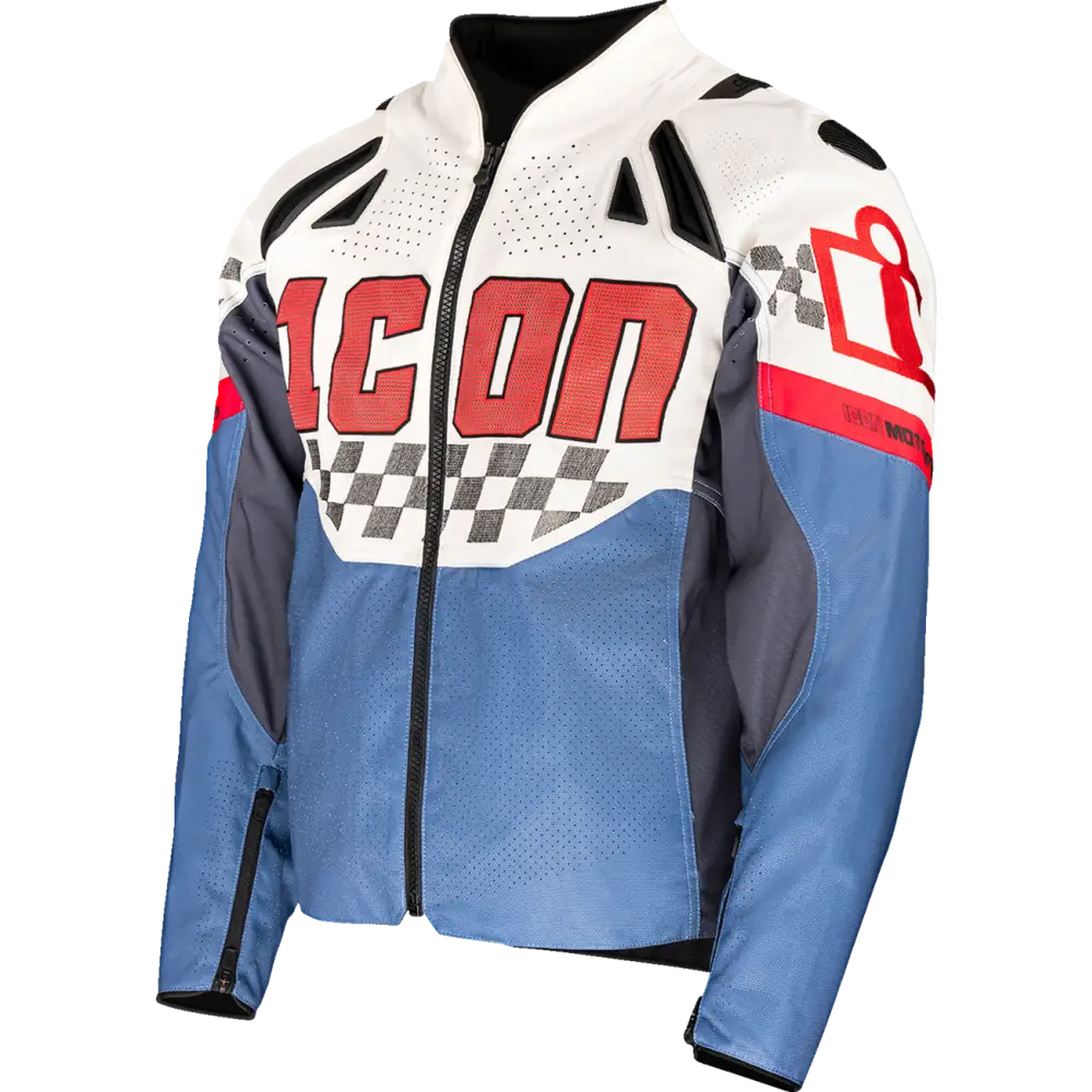 ICON Contra3* Hero Jacket - White/Blue - Large 2820-7058