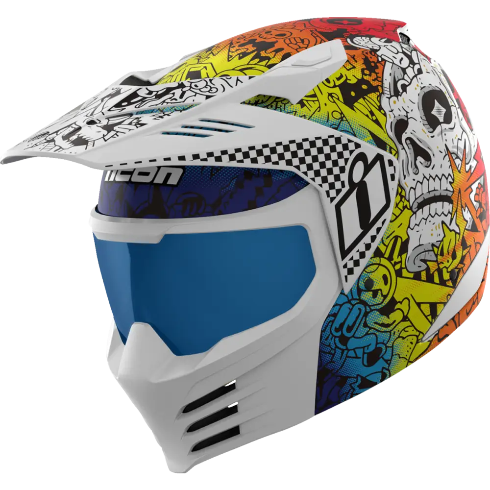 ICON Elsinore* Helmet - Doodle 3 - White - Large 0104-3440