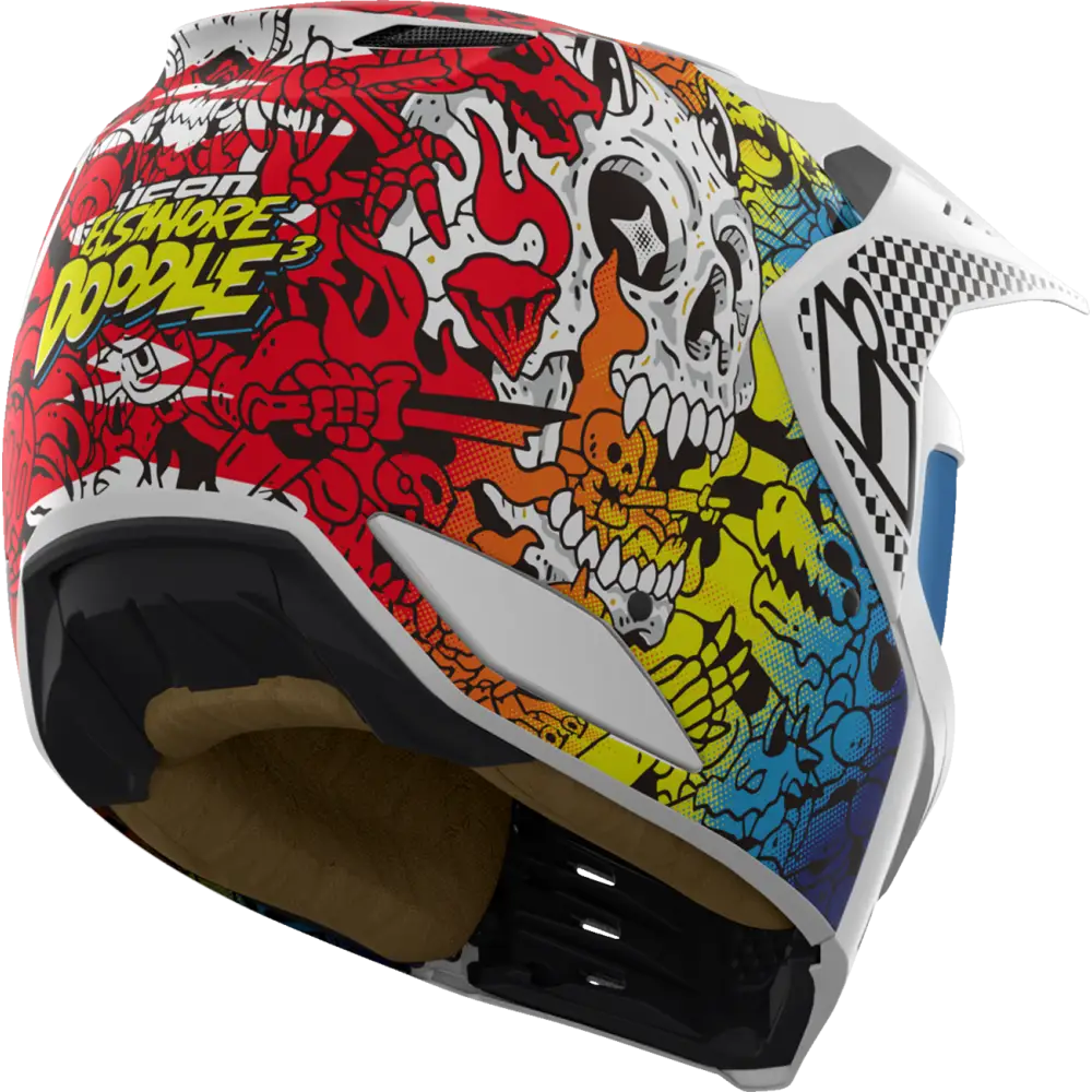 ICON Elsinore* Helmet - Doodle 3 - White - Large 0104-3440