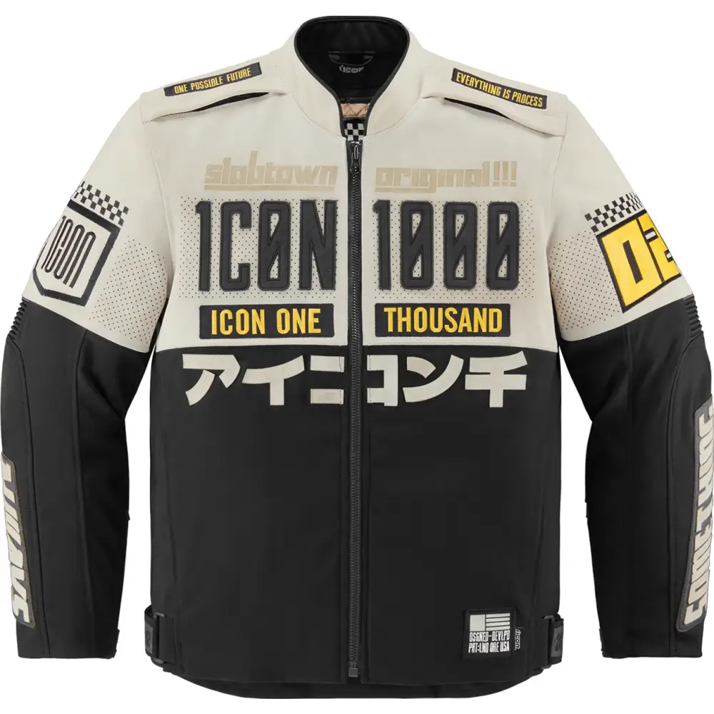 ICON Slabtown Memento Jacket - White/Black/Yellow - 2XL - Street Apparel Group