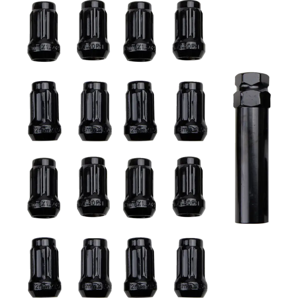ITP Lug Nut - 60? Tapered - Black - 12 mm x 1.5" - Splined with Key BLUG20BX