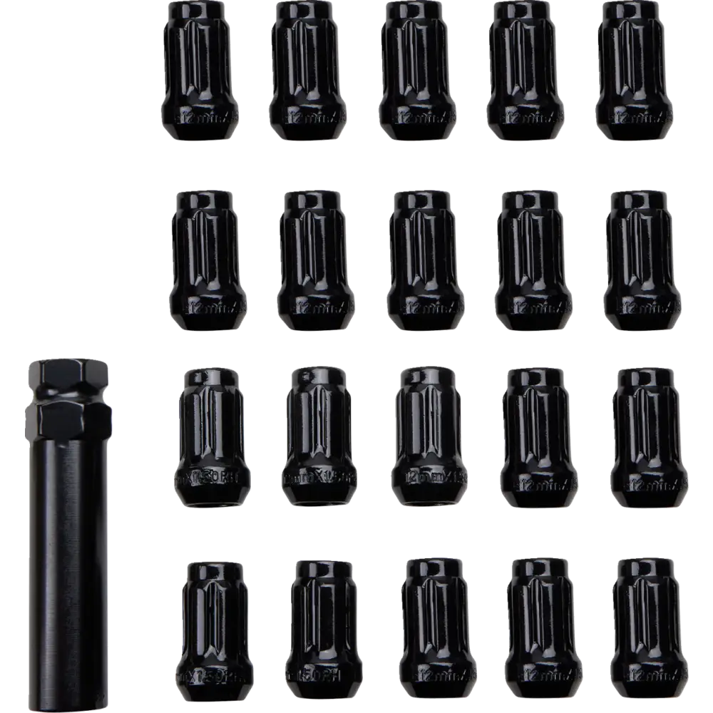 ITP Lug Nut - 60? Tapered - Black - 12 mm x 1.5" - Splined with Key BLUG22BX