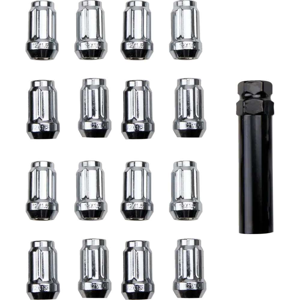 ITP Lug Nut - 60? Tapered - Chrome - 12 mm x 1.5" - Splined with Key ALUG22BX