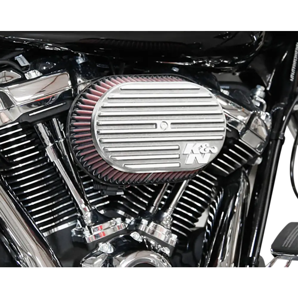 K & N Street Metal Air Intake Kit - Side Drift - Silver - M8 RK-3956S