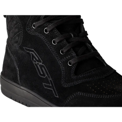 Ladies Hitop Moto Sneaker Ce Black Suede Sz 9.5