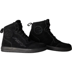 Ladies Hitop Moto Sneaker Ce Black Suede Sz 9.5