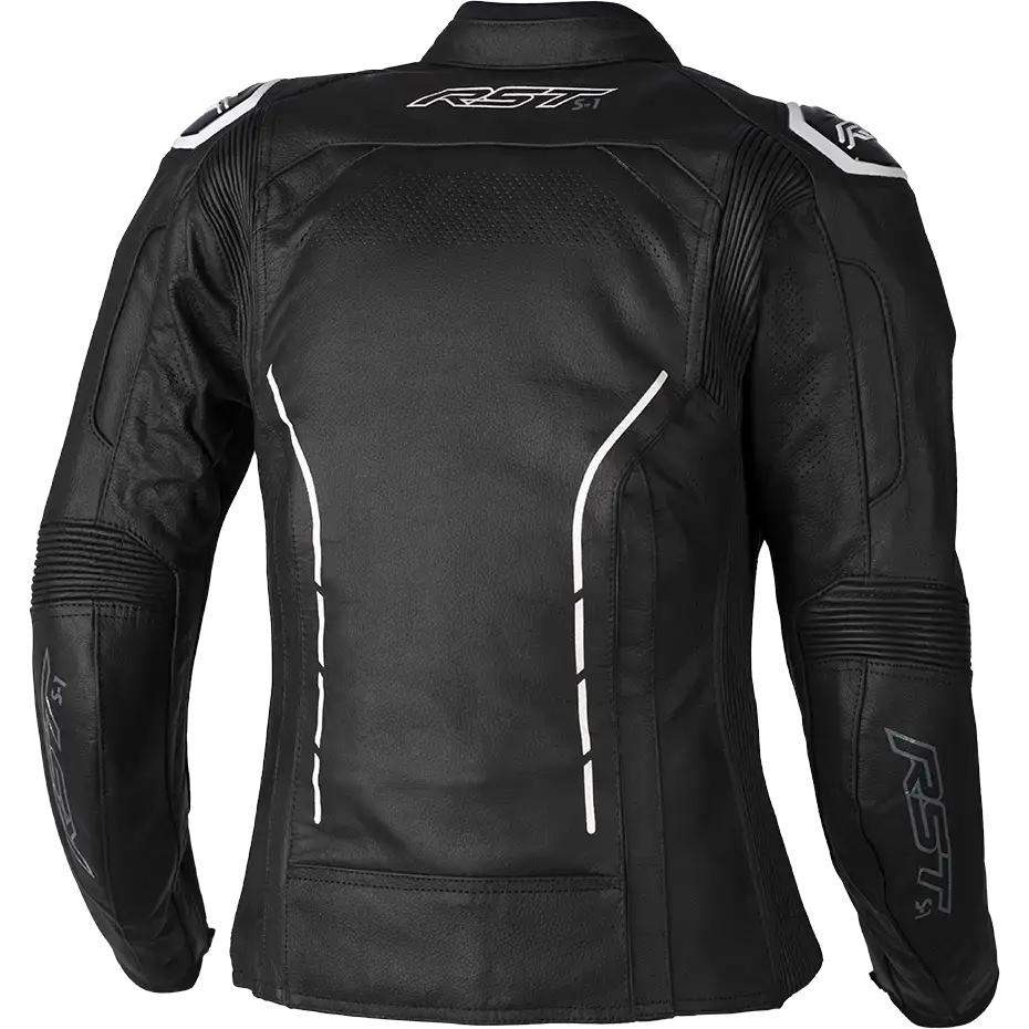 Ladies S1 Ce Jacket Black/White Leather Xs