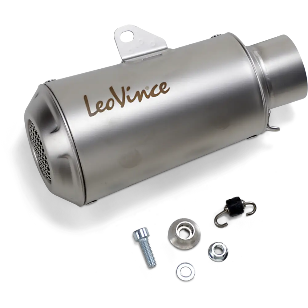 LEOVINCE 54mm Universal LV-10 Slip-On Muffler - Stainless Steel 9746U - E X Haust Group