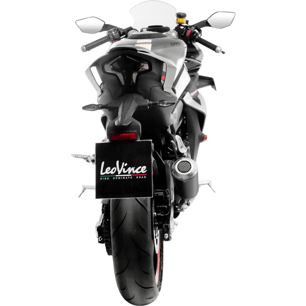 LEOVINCE LV-10 Slip-On Muffler - Black - Stainless Steel 15265BU - E X Haust Group