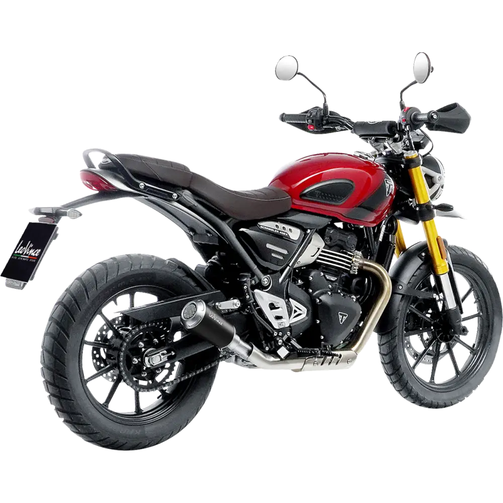 LEOVINCE LV-10 Slip-On Muffler - Black Stainless Steel - Scrambler/Speed 400 15268BU