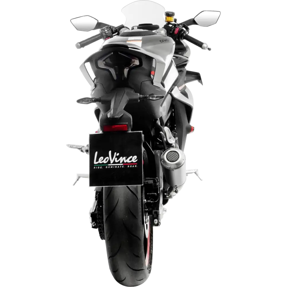 LEOVINCE LV-10 Slip-On Muffler - Matte - Stainless Steel 15265U - E X Haust Group