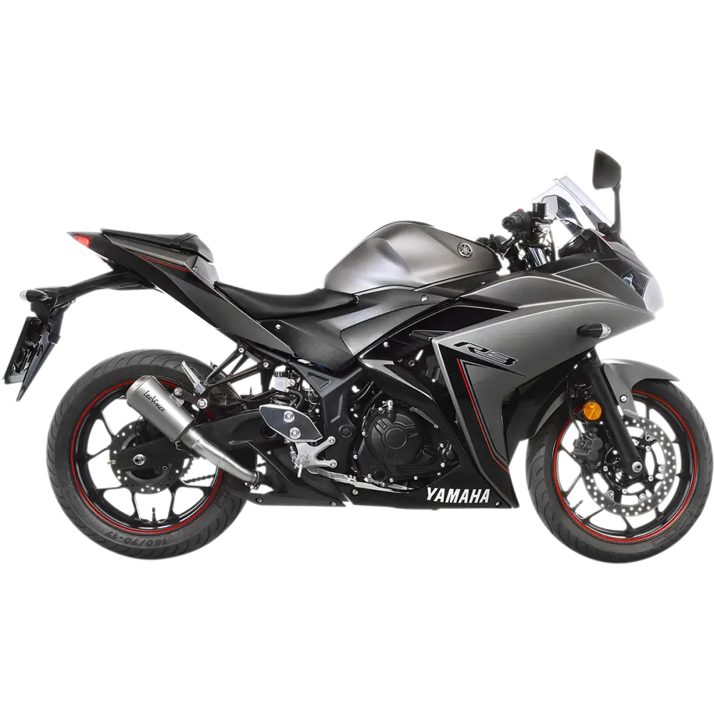 LEOVINCE LV-10 Slip-On Muffler - YZF-R3 - Stainless Steel 15212U - E X Haust Group