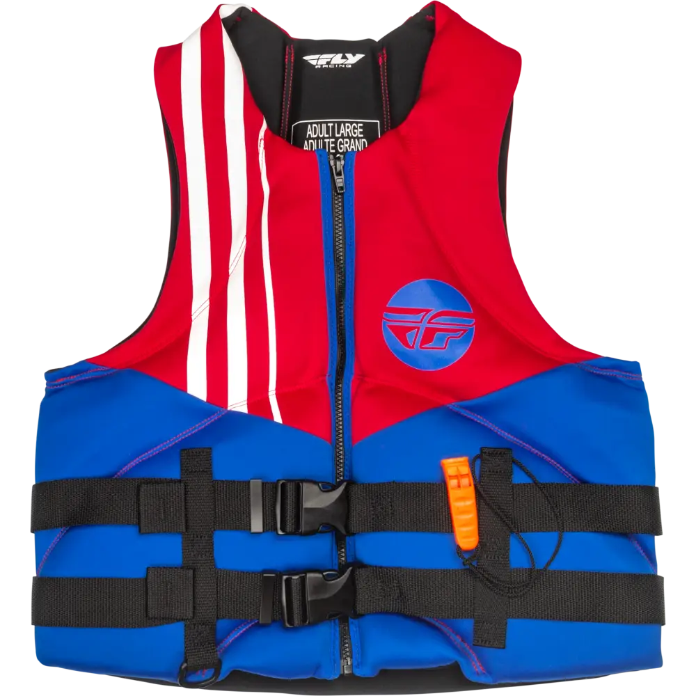 Neoprene Flotation Vest Red/White/Blue Md