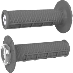 ODI Half Waffle v2.1 Lock-On Grips - ATV/MX - Graphite/Silver J33HWH-S