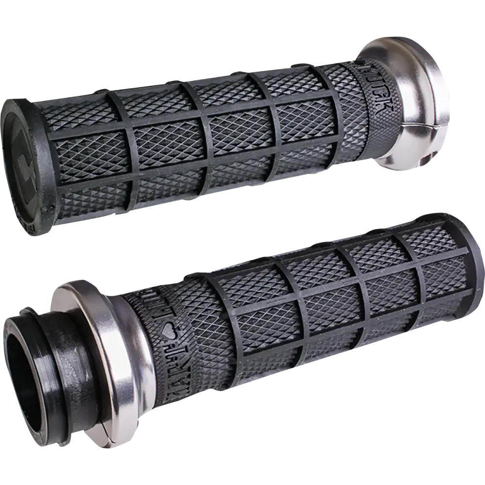 ODI Hart-Luck Signature V-Twin Lock-On* Grips - Cable - Black/Silver V31HCW-BB-S