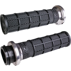ODI Hart-Luck Signature V-Twin Lock-On* Grips - Cable - Black/Silver V31HCW-BB-S