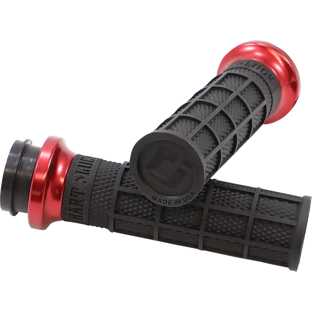 ODI Hart-Luck Signature V-Twin Lock-On* Grips - TBW - Black/Red V31HTW-BB-R