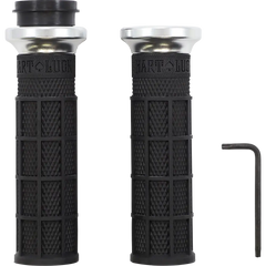 ODI Hart-Luck Signature V-Twin Lock-On* Grips - TBW - Black/Silver V31HTW-BB-S