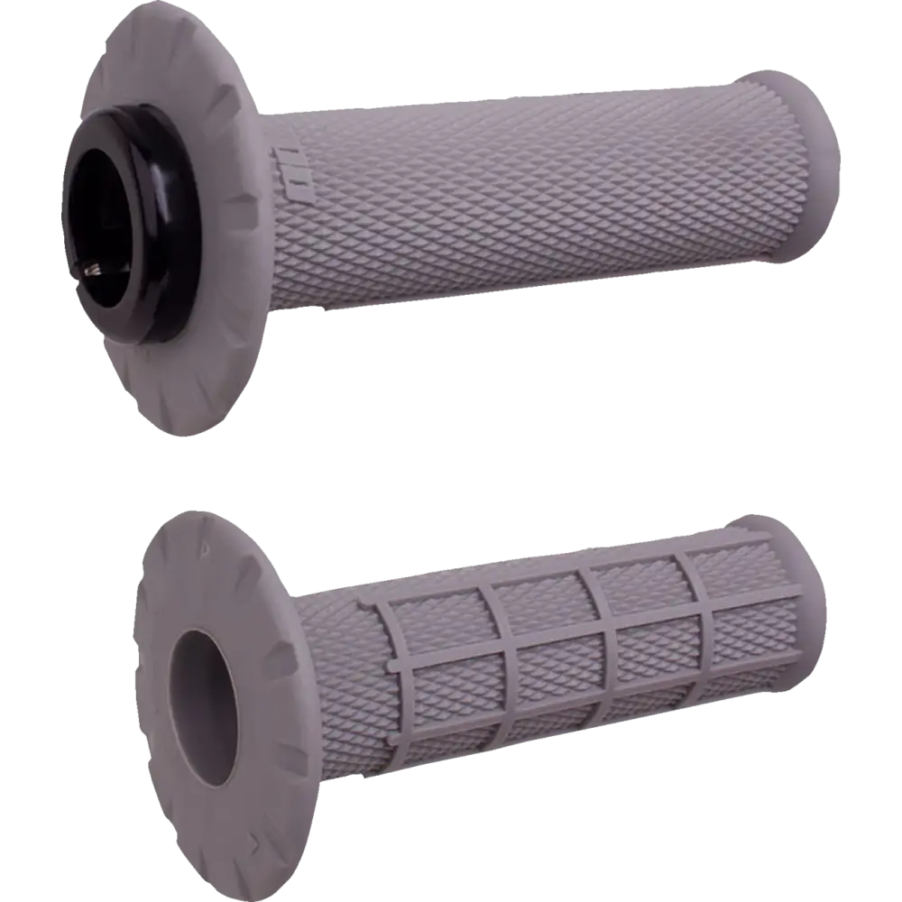 ODI Universal Lock-On Half Waffle Grips - Gray/Silver H21UHWG