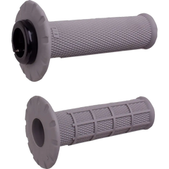 ODI Universal Lock-On Half Waffle Grips - Gray/Silver H21UHWG