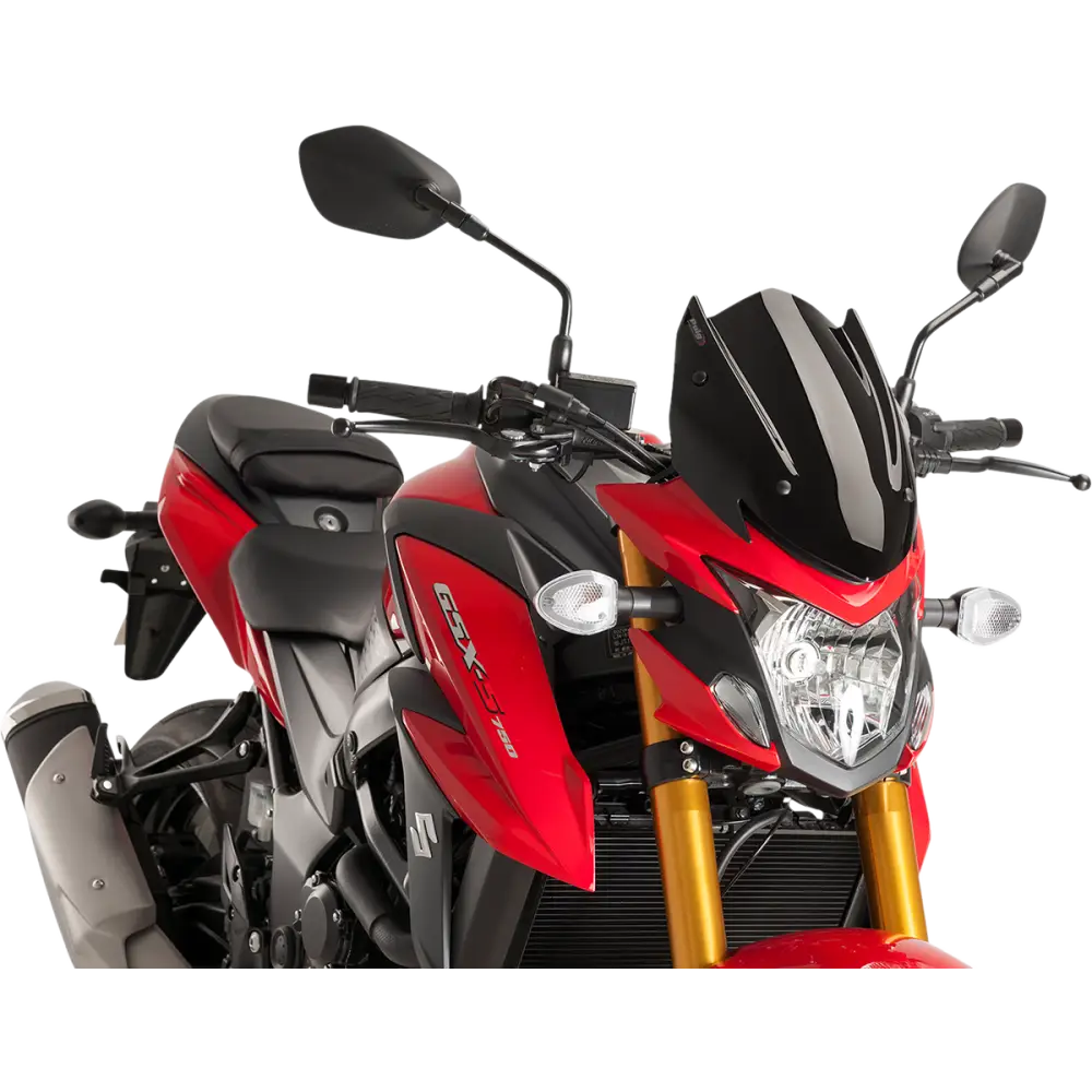 PUIG HI-TECH PARTS Naked Sport Windscreen - 12-1/4" - Black - Suzuki 9435N
