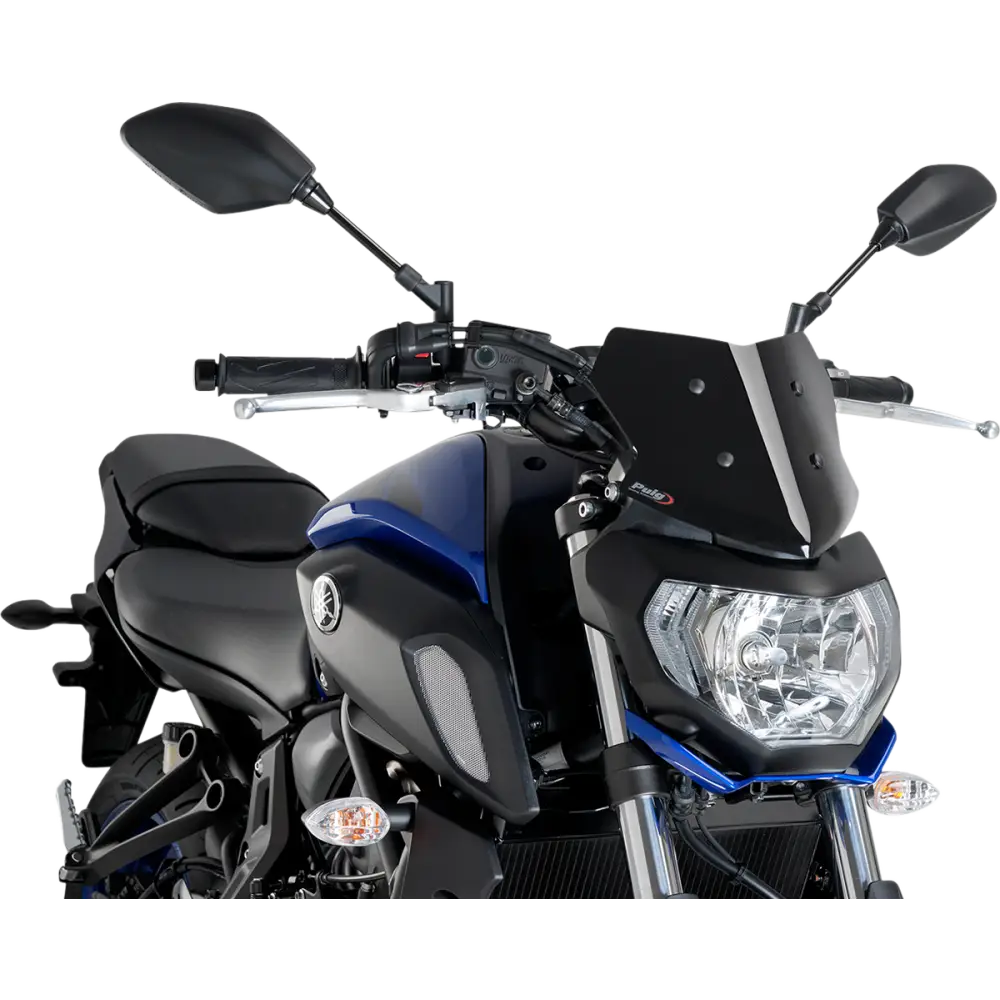 PUIG HI-TECH PARTS Naked Sport Windscreen - 9" - Black - Yamaha 9666N