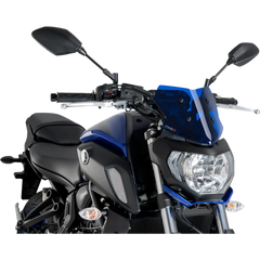 PUIG HI-TECH PARTS Naked Sport Windscreen - 9" - Blue - Yamaha 9666A