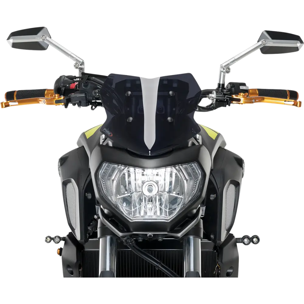 PUIG HI-TECH PARTS Naked Sport Windscreen - Dark 9" - Smoke - Yamaha 9666F