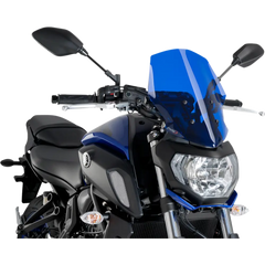 PUIG HI-TECH PARTS Naked Touring Windscreen - 14-1/4" - Blue - Yamaha 9667A