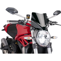 PUIG HI-TECH PARTS New Generation Windscreen - 10-5/8" - Black - Monster 1200 7013N