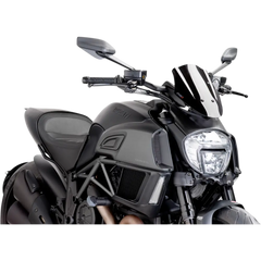 PUIG HI-TECH PARTS New Generation Windscreen - 11-1/2" - Black - Diavel 7592N