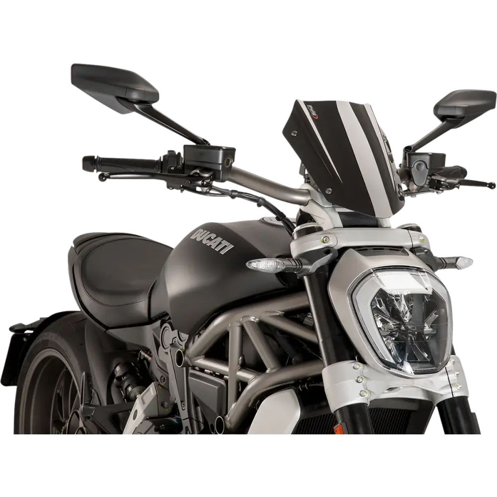 PUIG HI-TECH PARTS New Generation Windscreen - 11-5/8" - Black - Diavel 8921N
