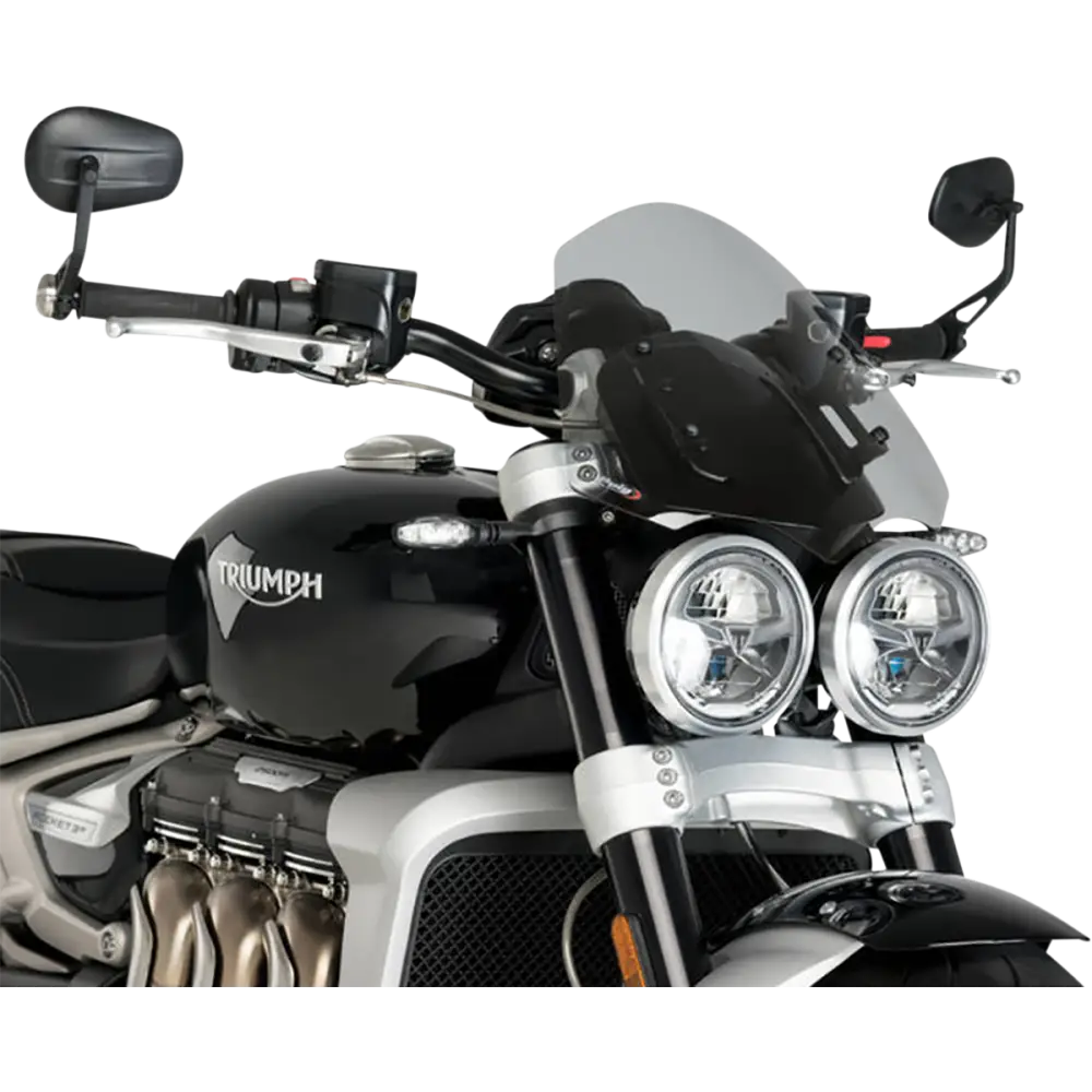 PUIG HI-TECH PARTS New Generation Windscreen - 11" - Dark Smoke - Triumph 20283F
