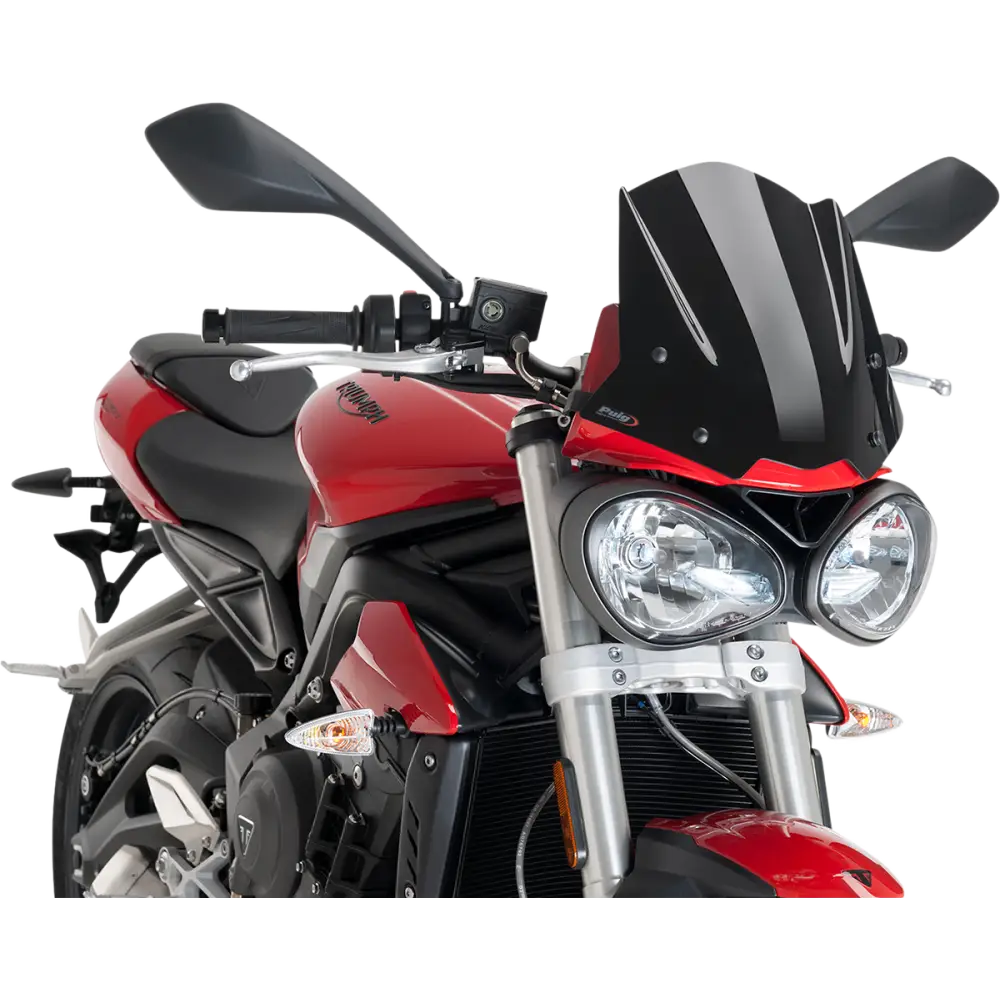 PUIG HI-TECH PARTS New Generation Windscreen - 12-1/4" - Black - Street Triple 765 9999N