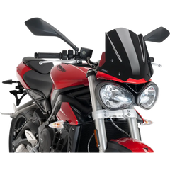 PUIG HI-TECH PARTS New Generation Windscreen - 12-1/4" - Black - Street Triple 765 9999N