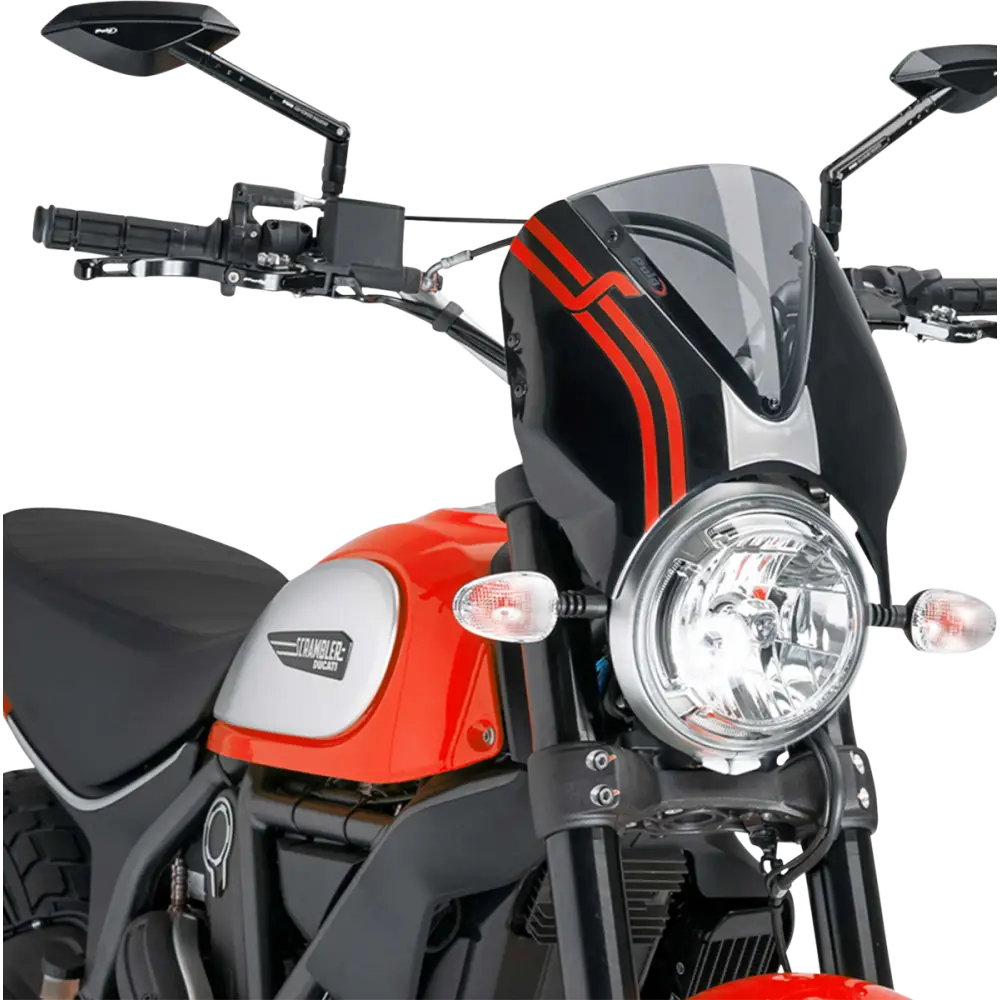 PUIG HI-TECH PARTS New Generation Windscreen - 12-1/4" - Smoke - Scrambler 7652H