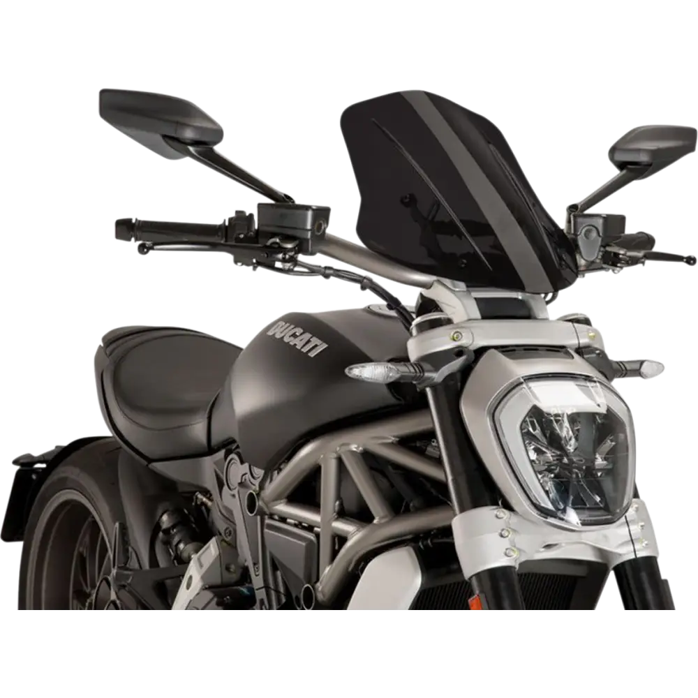 PUIG HI-TECH PARTS New Generation Windscreen - 17-3/4" - Dark Smoke - Diavel 8922F