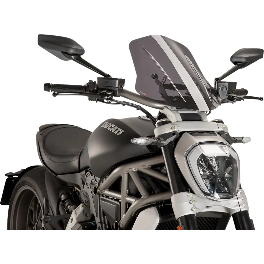 PUIG HI-TECH PARTS New Generation Windscreen - 17-3/4" - Smoke - Diavel 8922H