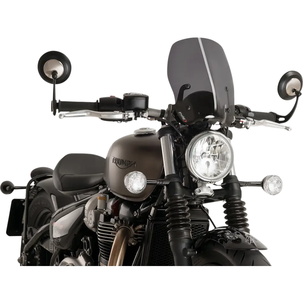 PUIG HI-TECH PARTS Race Windscreen - 10-3/4" - Dark Smoke - Triumph 9437F