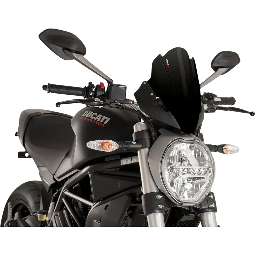 PUIG HI-TECH PARTS Race Windscreen - 11-1/2" - Black - Ducati 8900N