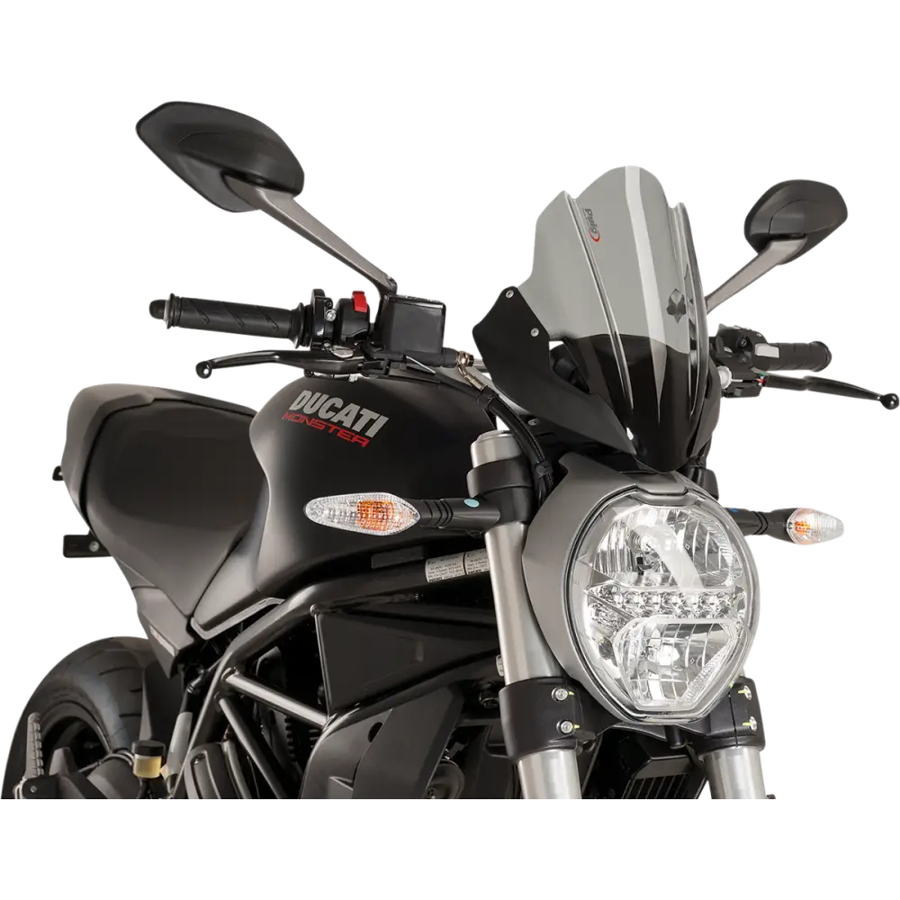 PUIG HI-TECH PARTS Race Windscreen - 11-1/2" - Dark Smoke - Ducati 8900F