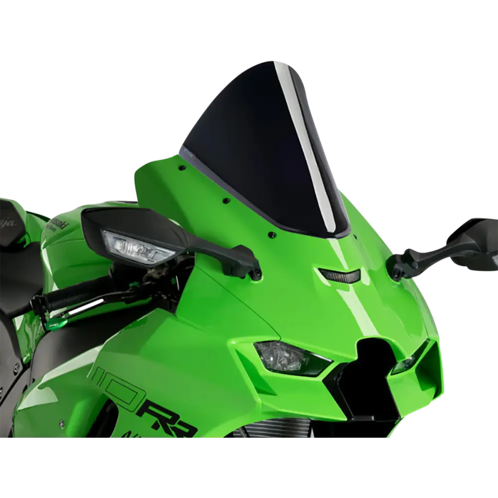 PUIG HI-TECH PARTS Race Windscreen - 12-1/2" - Black - Ninja ZX-10R 20540N